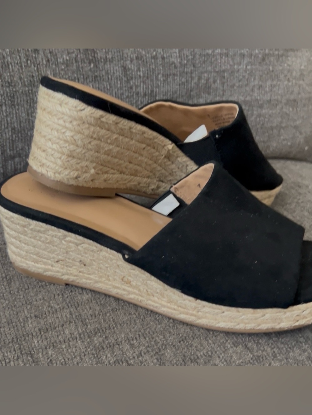 🌞 A New Day Black Upper Wedge Mule Shoes Size 7